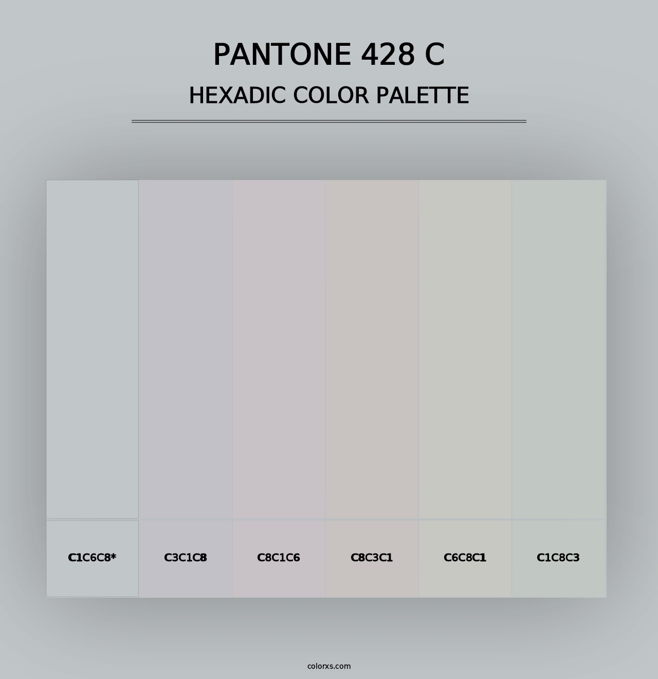 PANTONE 428 C - Hexadic Color Palette