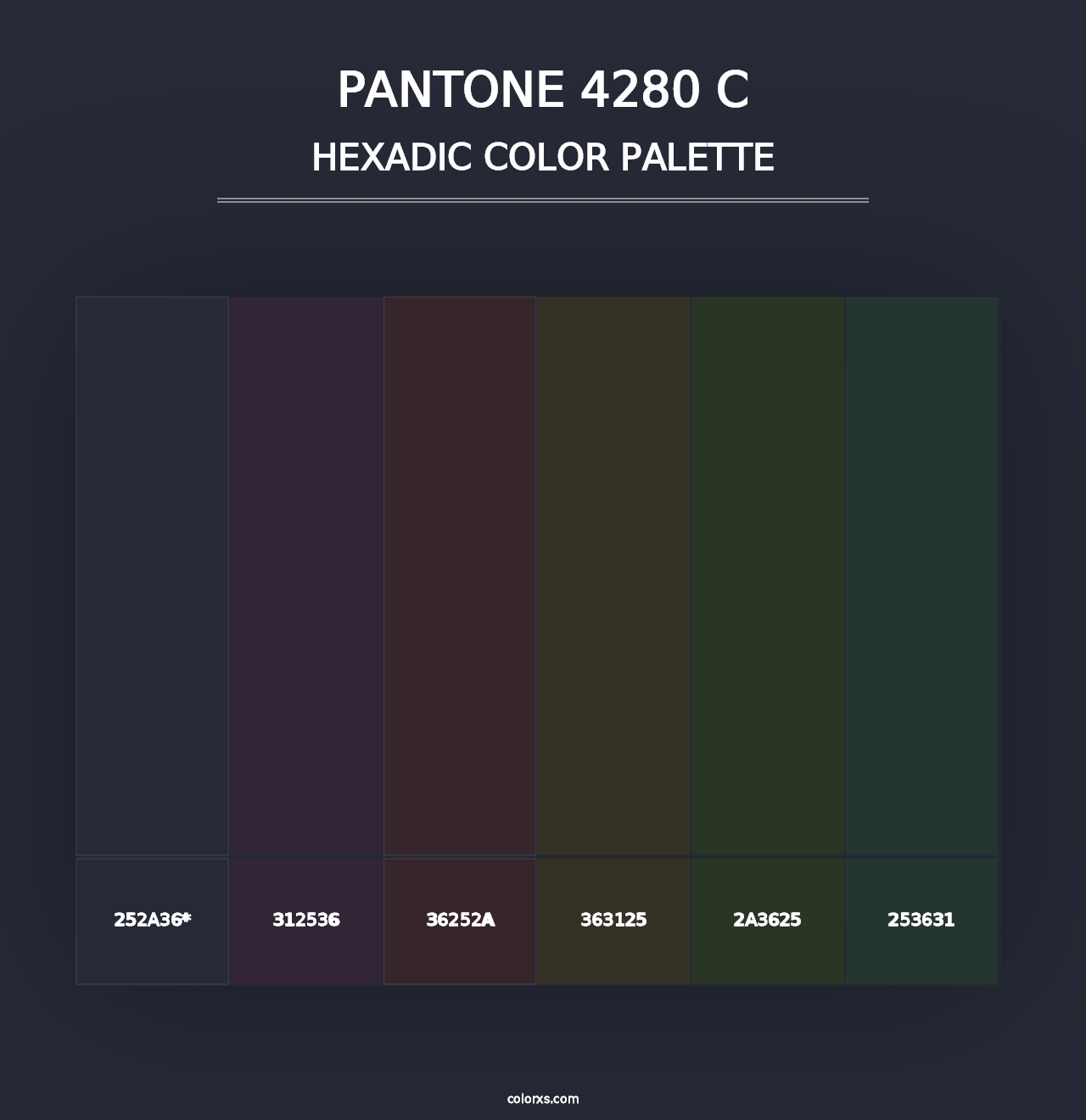 PANTONE 4280 C - Hexadic Color Palette