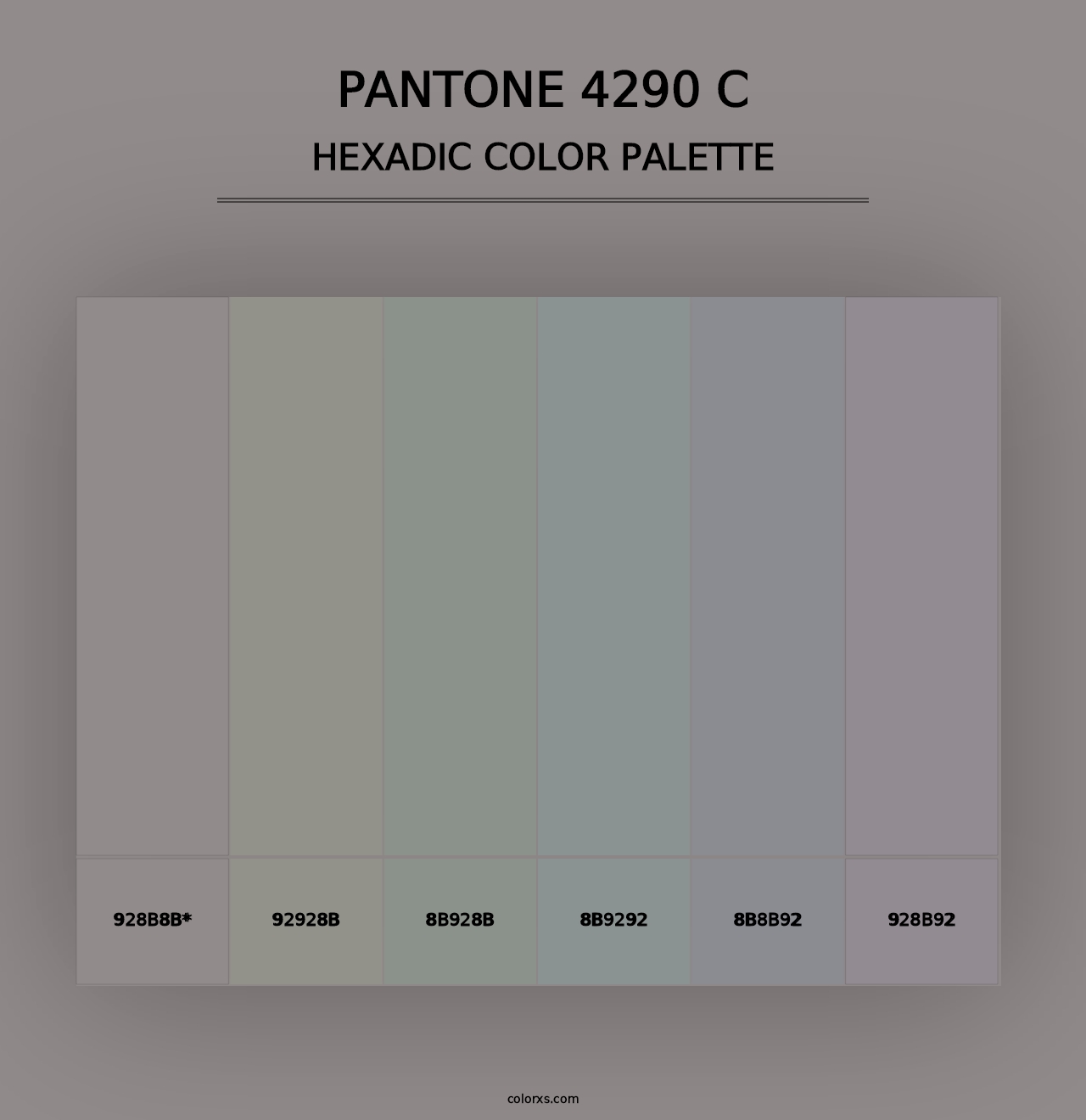 PANTONE 4290 C - Hexadic Color Palette