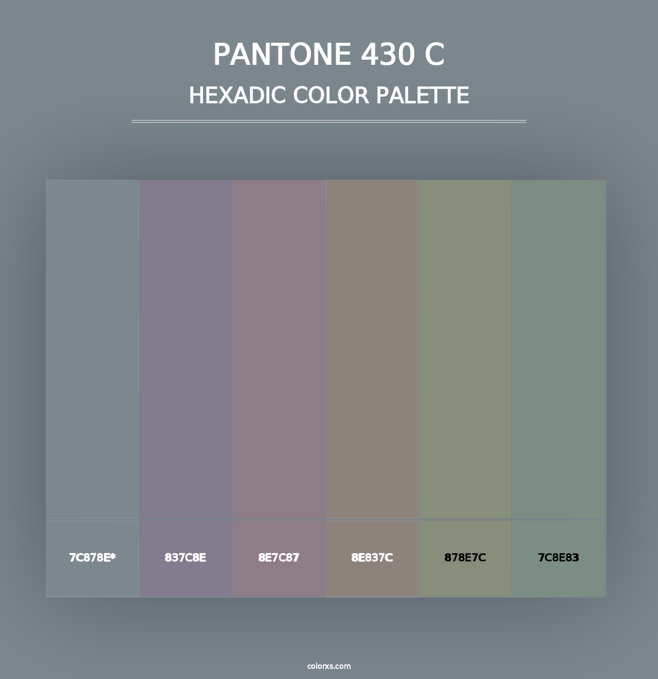 PANTONE 430 C - Hexadic Color Palette