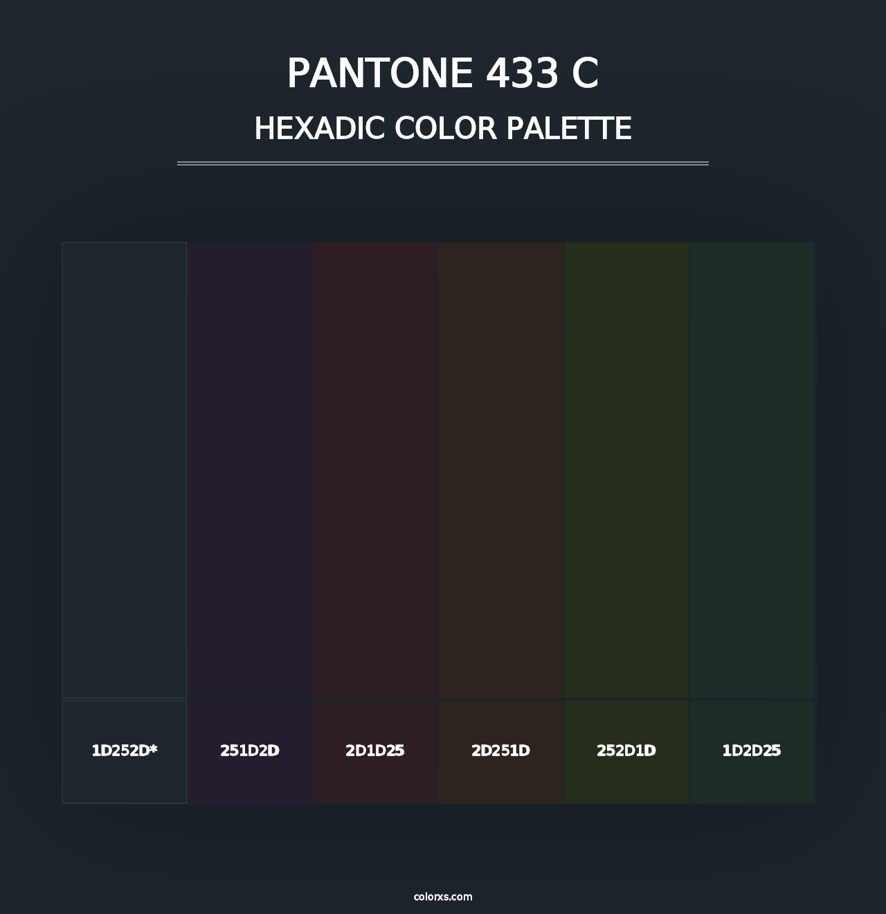 PANTONE 433 C - Hexadic Color Palette