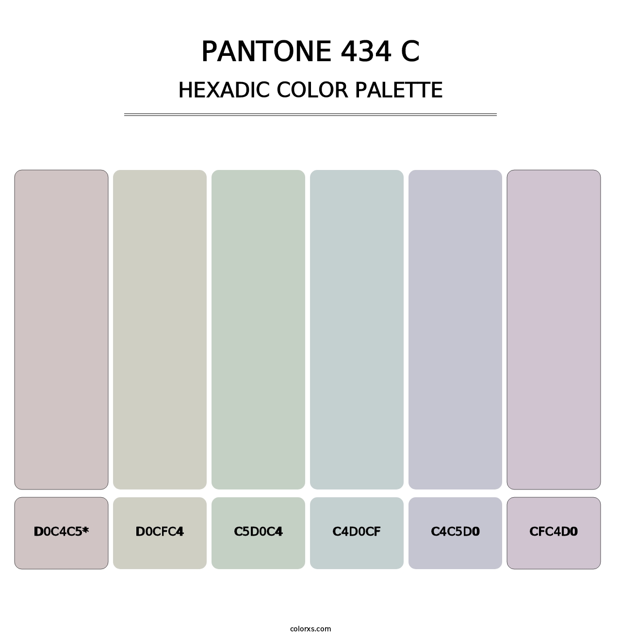 PANTONE 434 C - Hexadic Color Palette