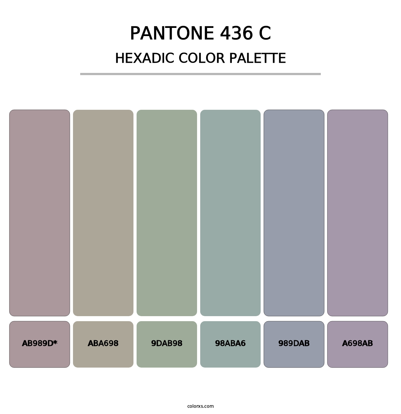 PANTONE 436 C - Hexadic Color Palette