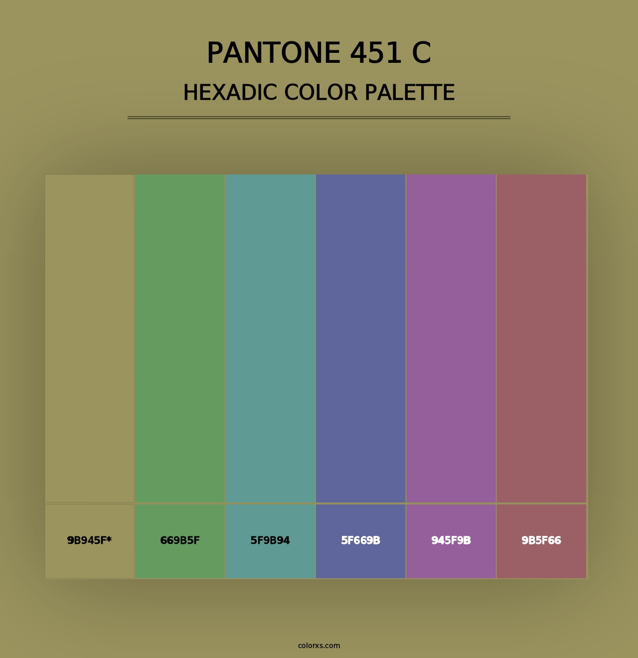 PANTONE 451 C - Hexadic Color Palette