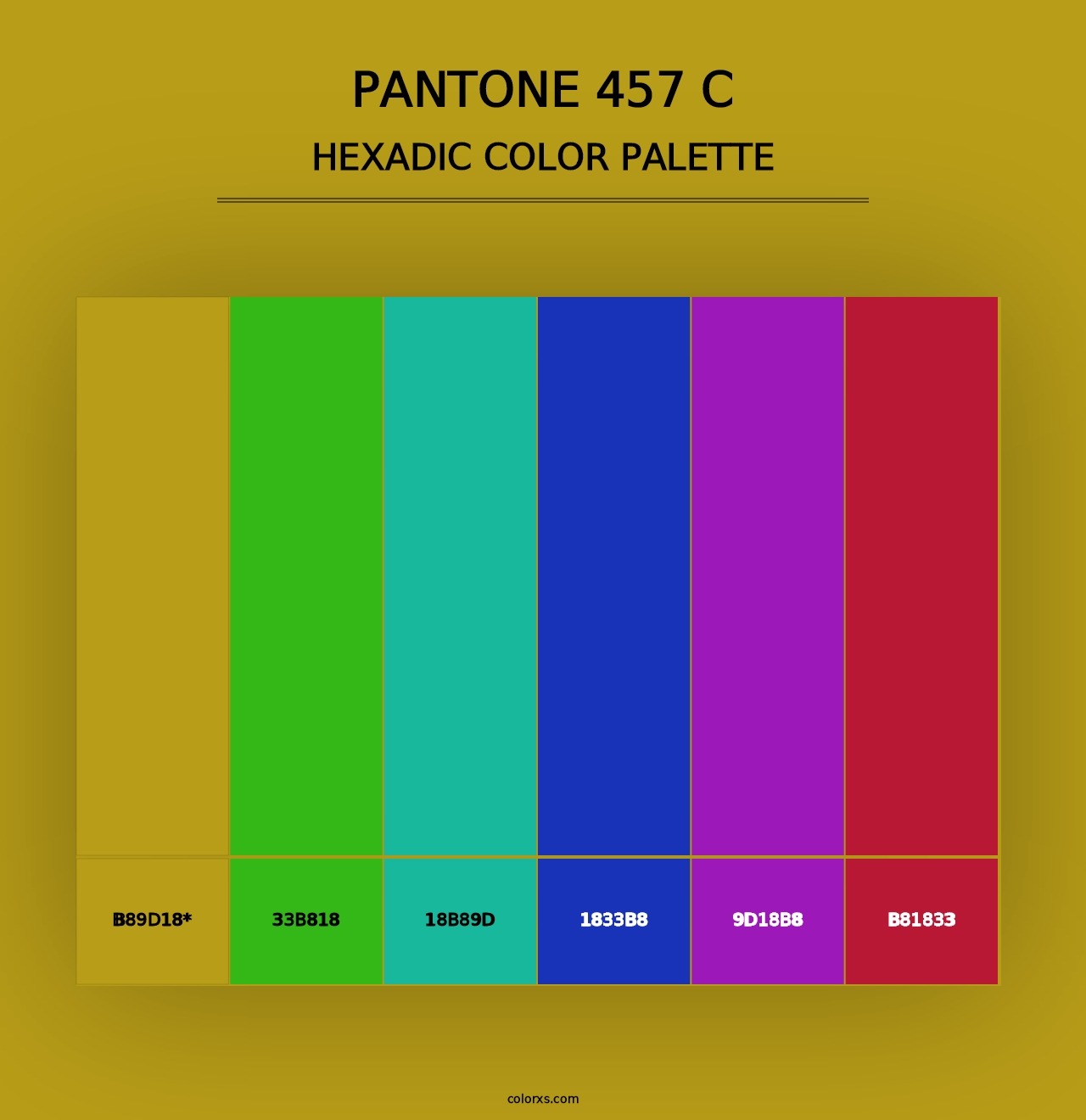 PANTONE 457 C - Hexadic Color Palette