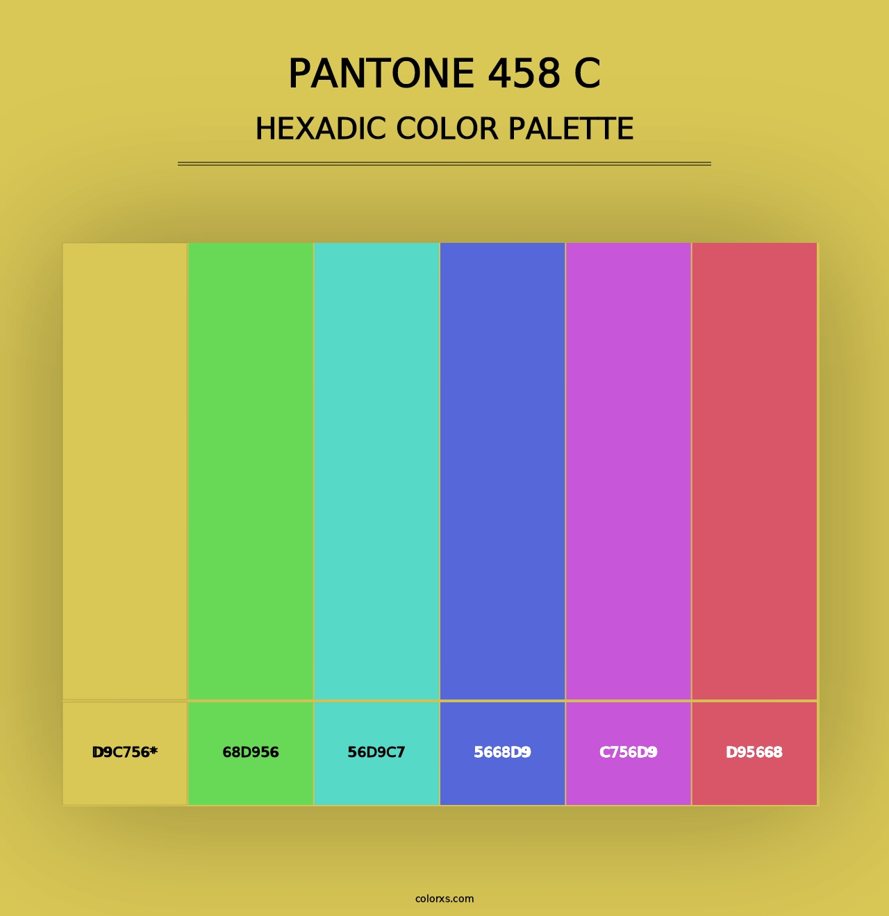 PANTONE 458 C - Hexadic Color Palette