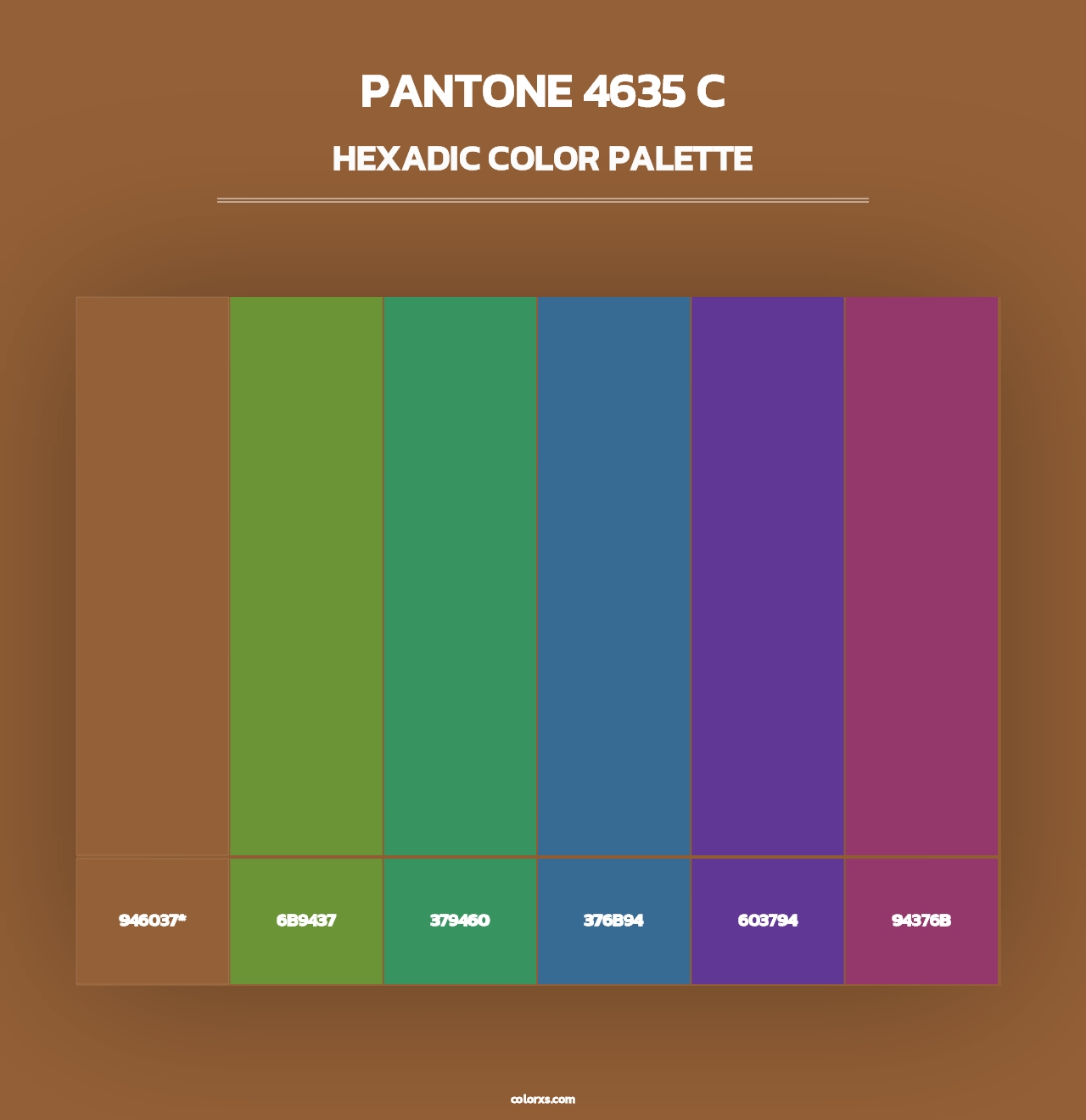 PANTONE 4635 C - Hexadic Color Palette