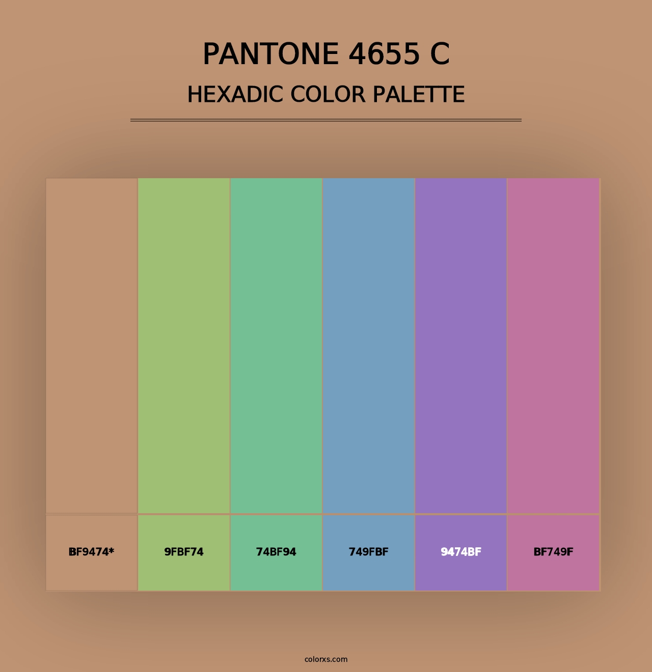 PANTONE 4655 C - Hexadic Color Palette