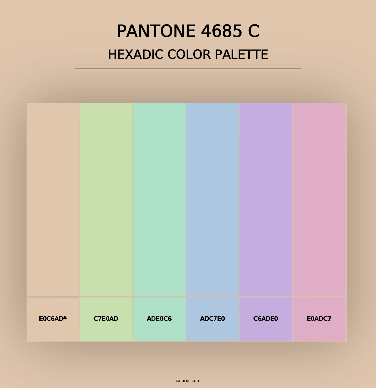 PANTONE 4685 C - Hexadic Color Palette