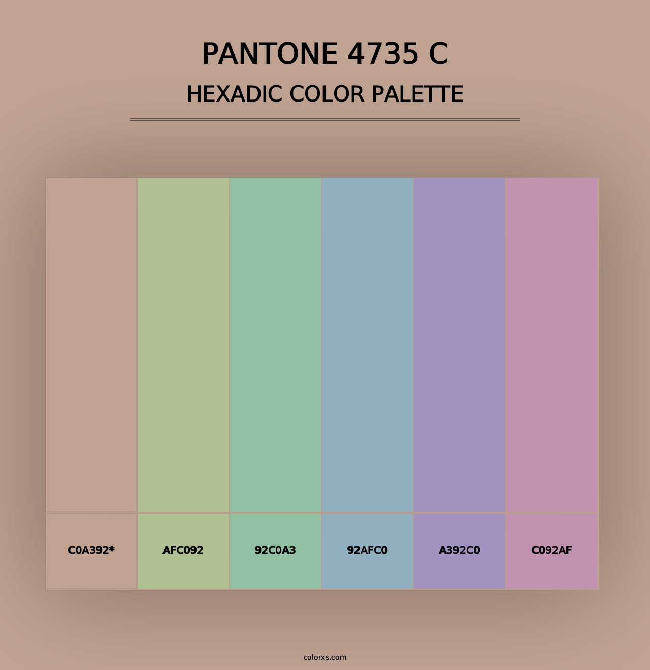 PANTONE 4735 C - Hexadic Color Palette