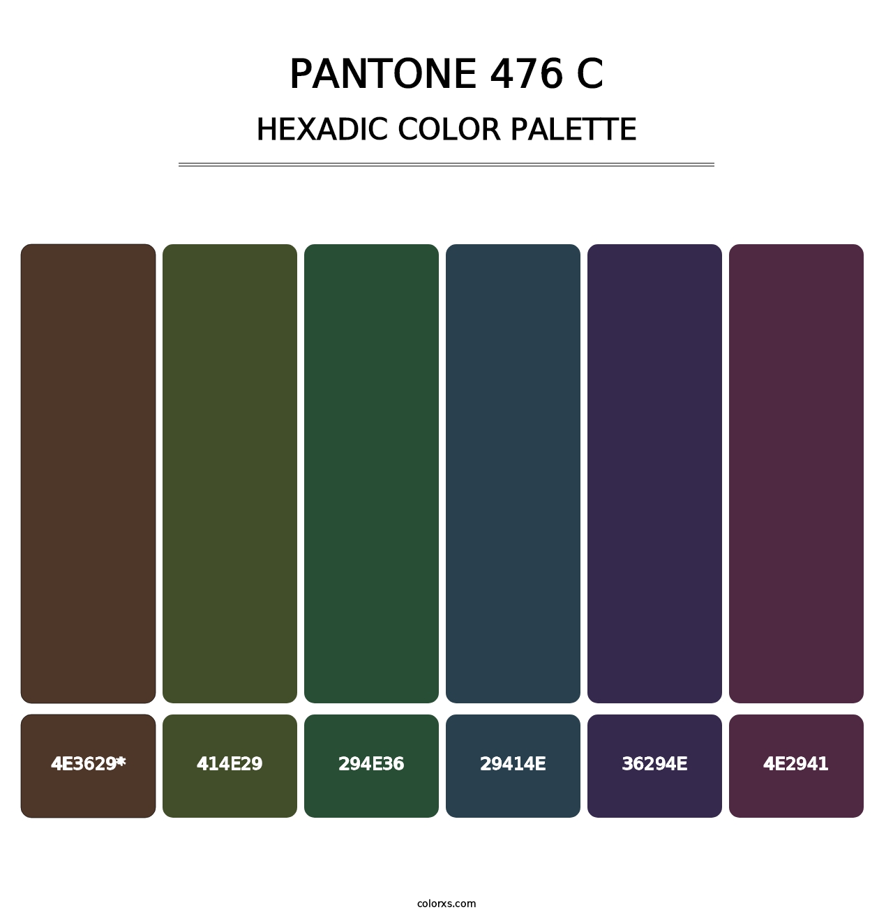 PANTONE 476 C - Hexadic Color Palette