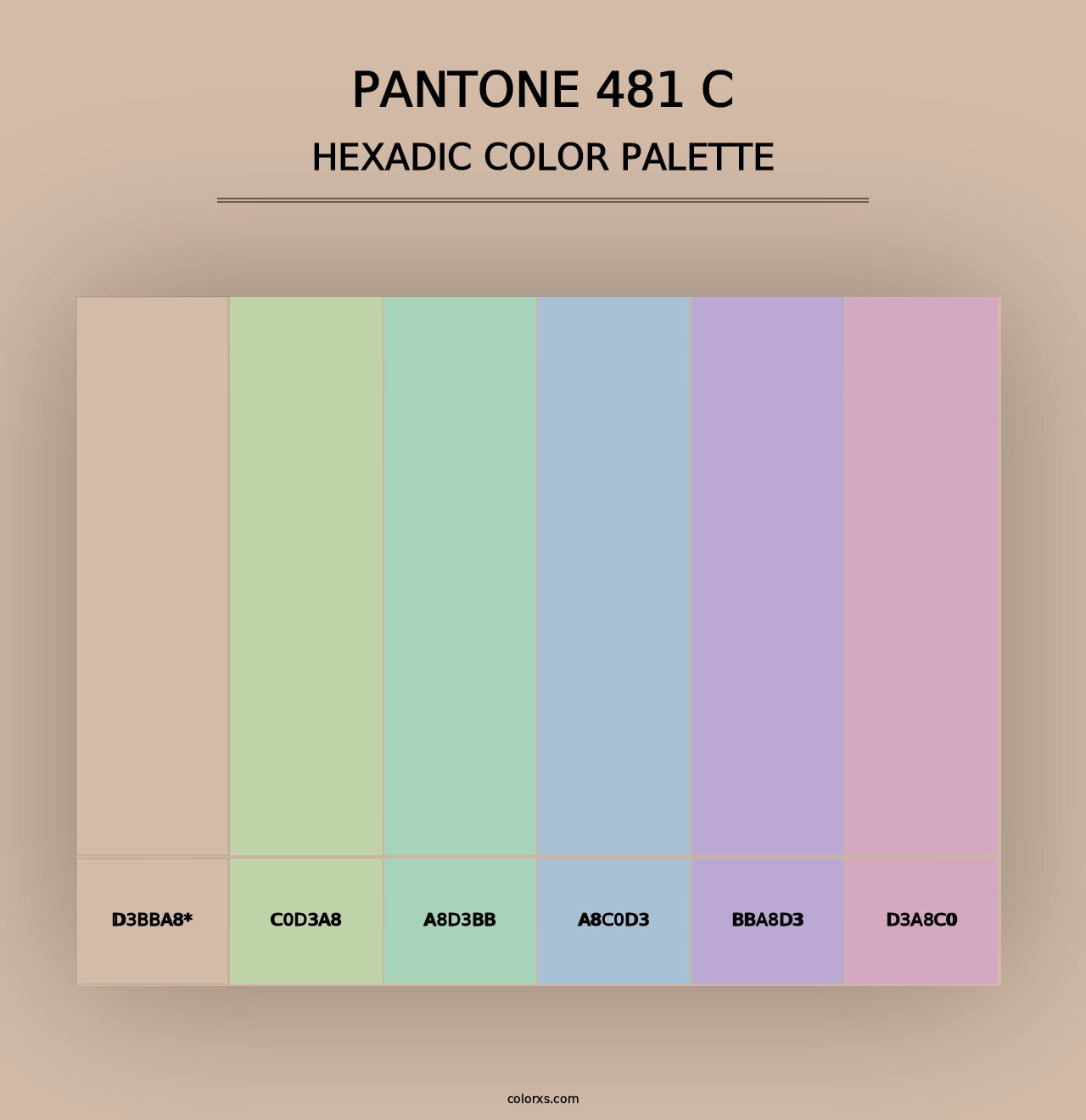 PANTONE 481 C - Hexadic Color Palette