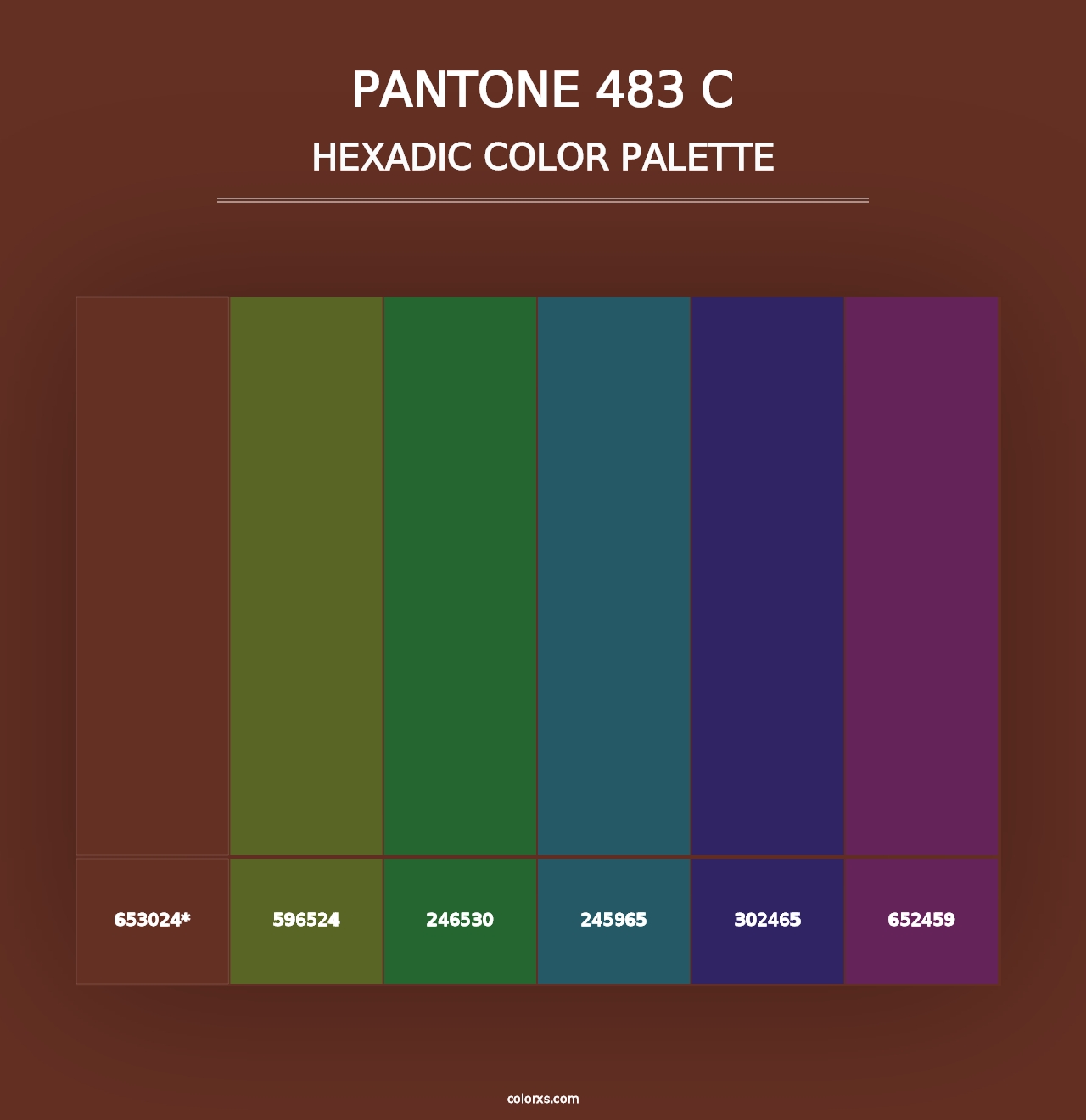 PANTONE 483 C - Hexadic Color Palette