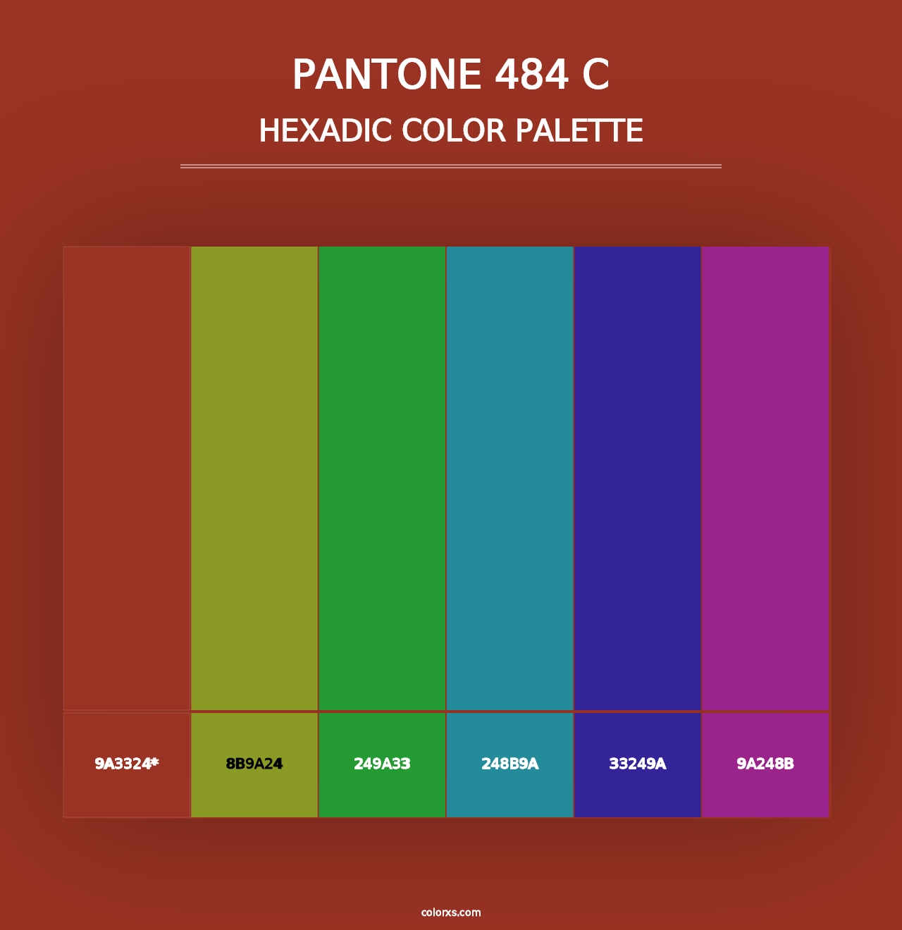 PANTONE 484 C - Hexadic Color Palette