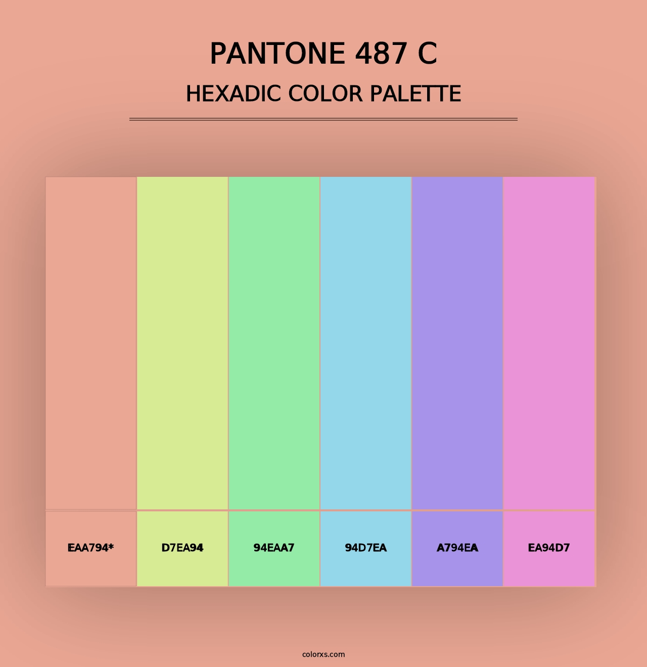 PANTONE 487 C - Hexadic Color Palette