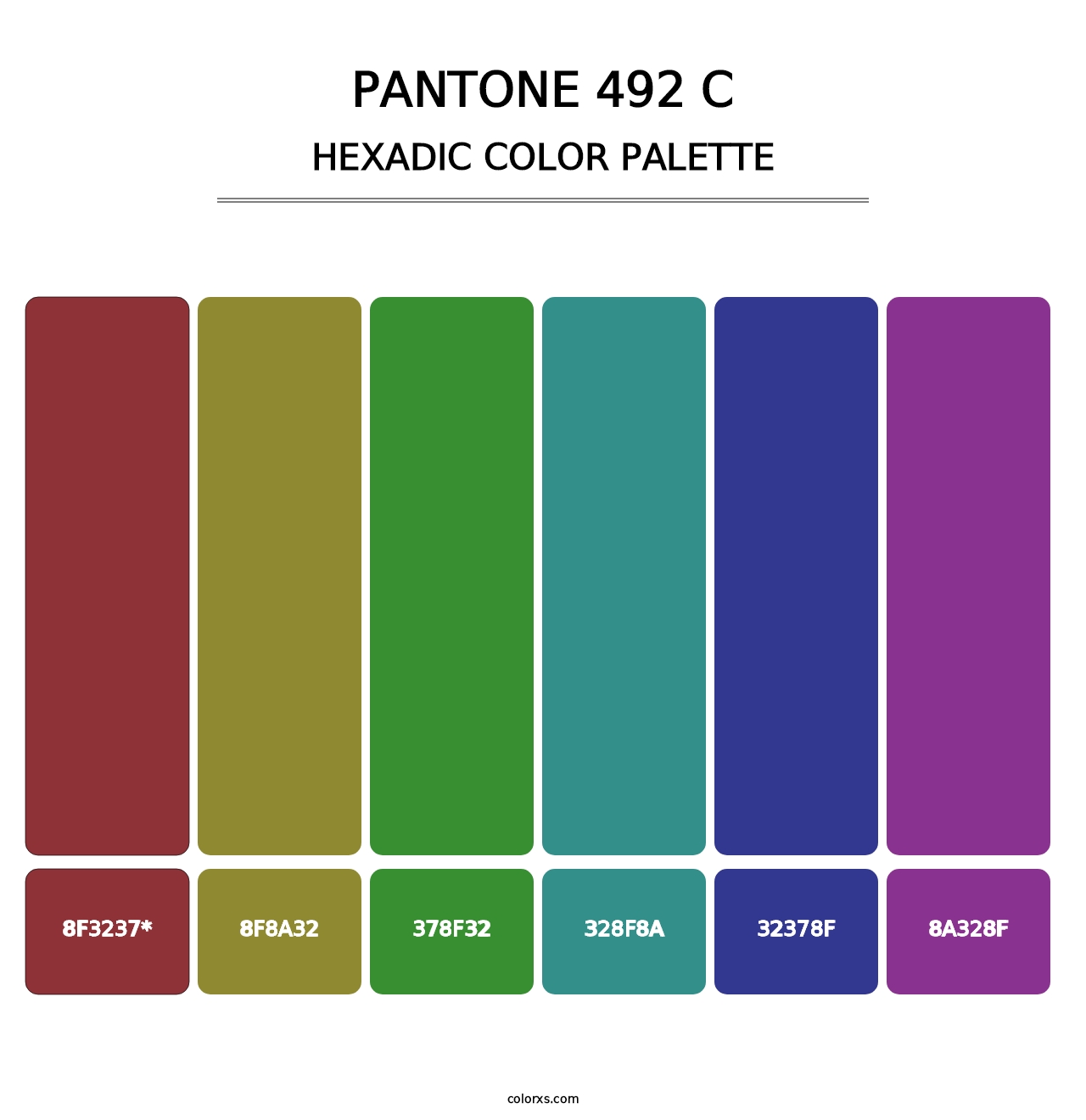 PANTONE 492 C - Hexadic Color Palette