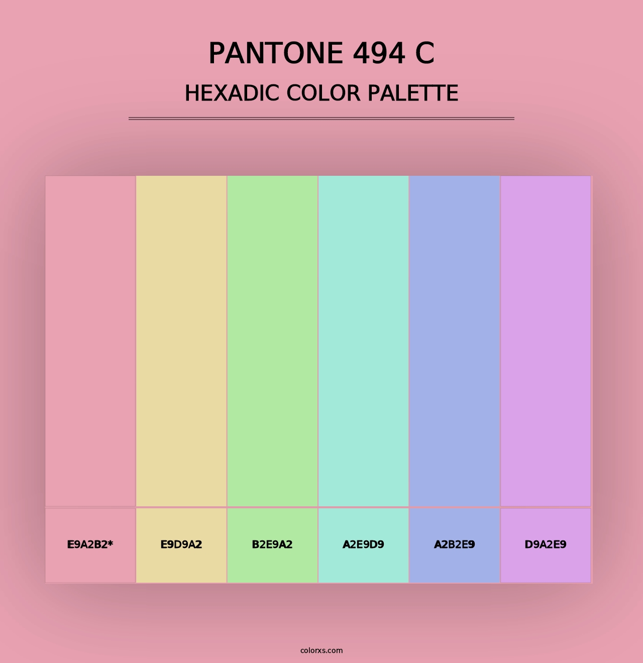 PANTONE 494 C - Hexadic Color Palette