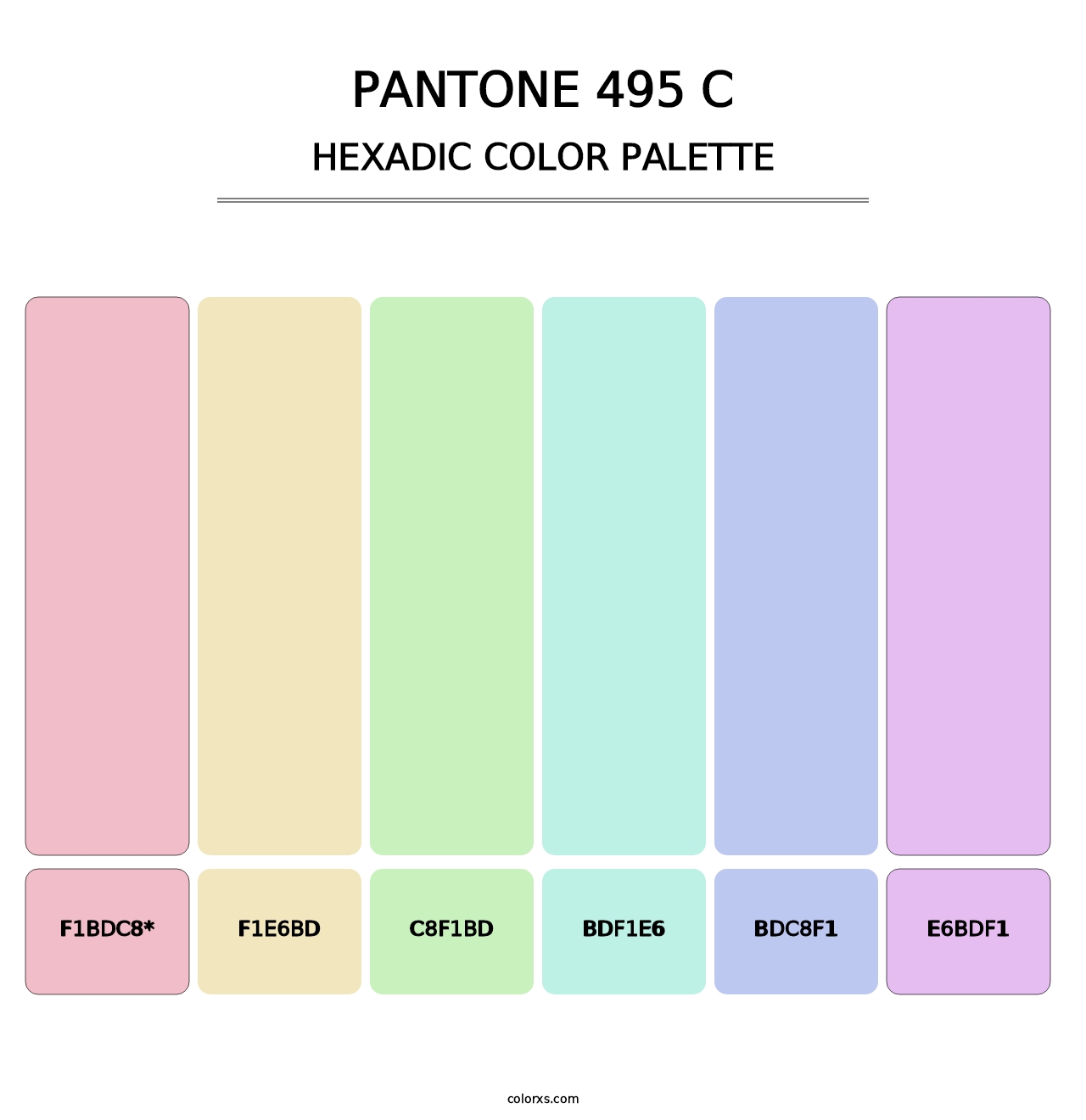 PANTONE 495 C - Hexadic Color Palette