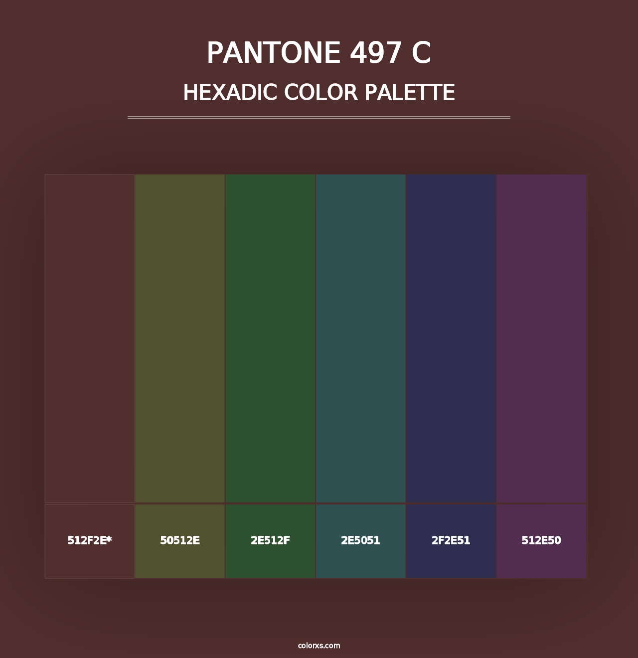 PANTONE 497 C - Hexadic Color Palette