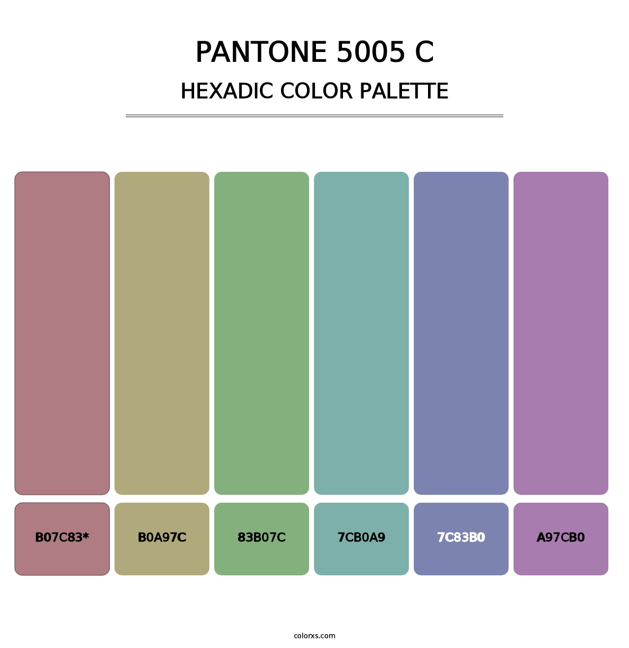 PANTONE 5005 C - Hexadic Color Palette