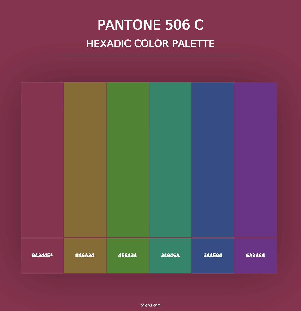 PANTONE 506 C - Hexadic Color Palette