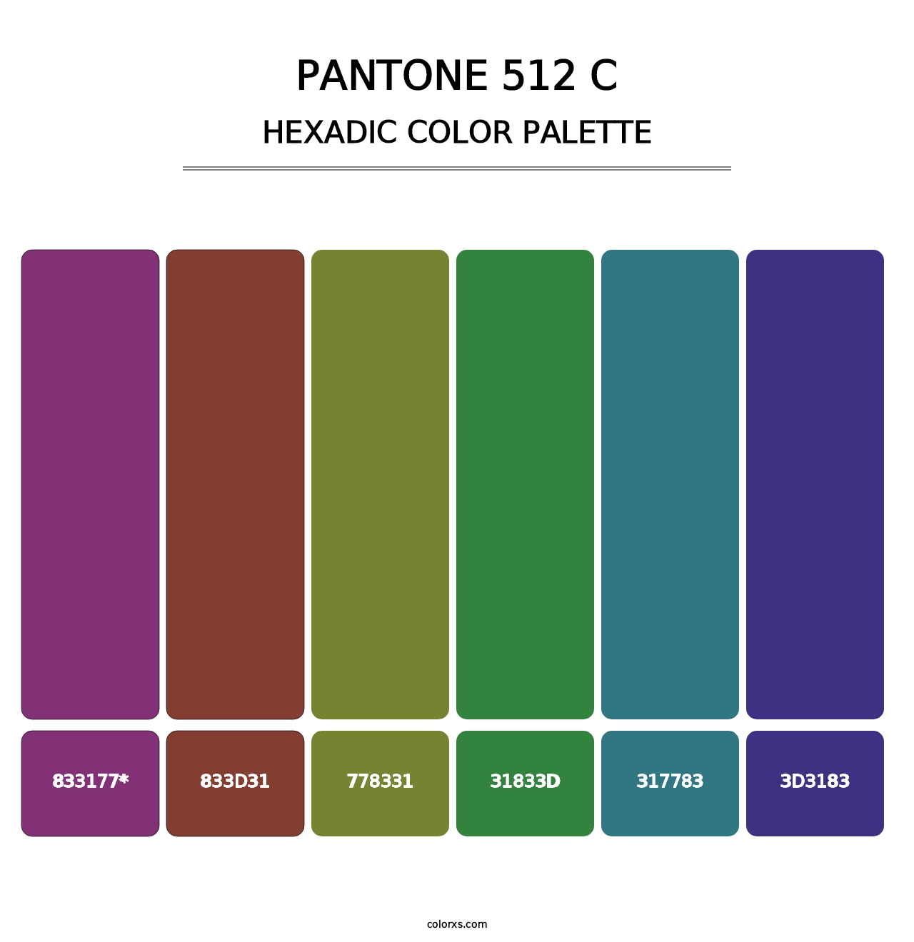 PANTONE 512 C - Hexadic Color Palette