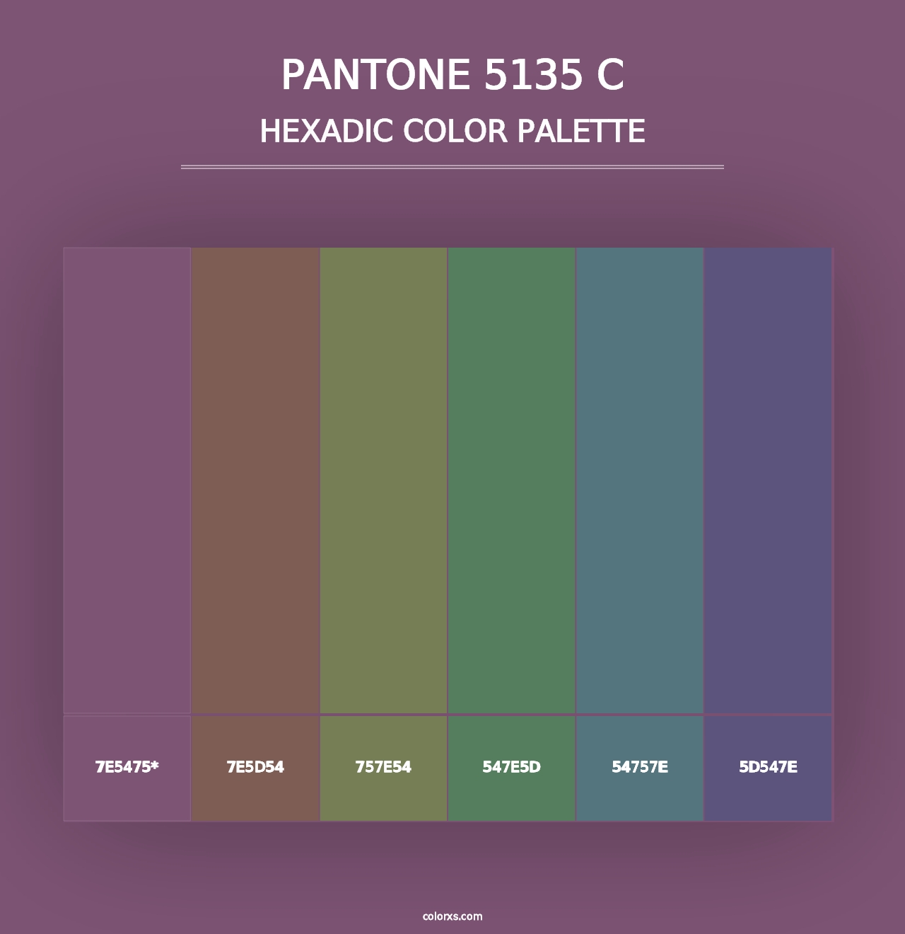 PANTONE 5135 C - Hexadic Color Palette