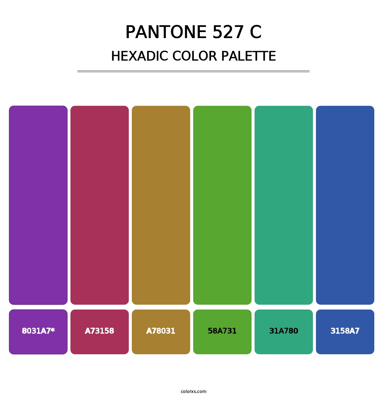 PANTONE 527 C - Hexadic Color Palette