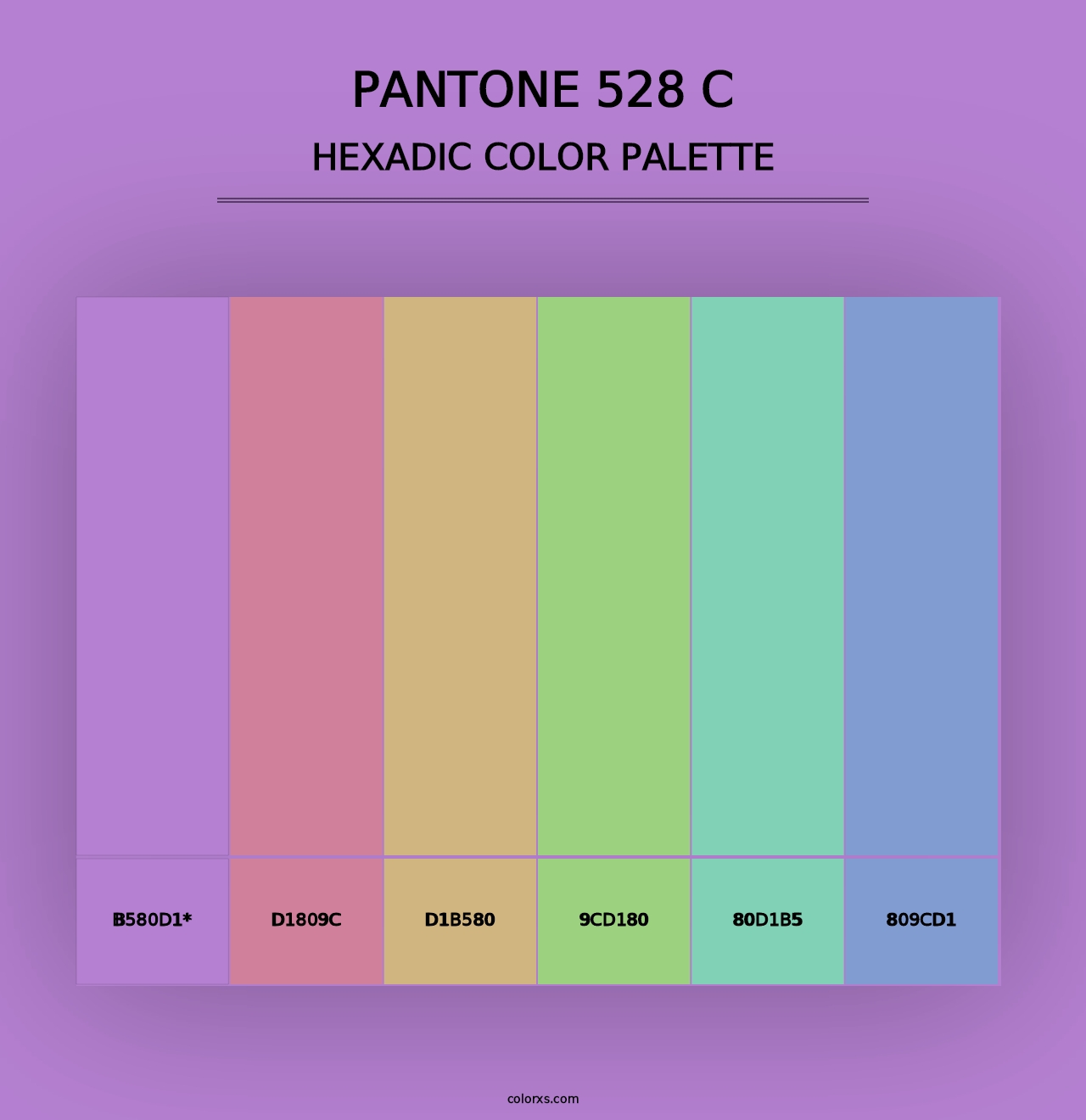 PANTONE 528 C - Hexadic Color Palette