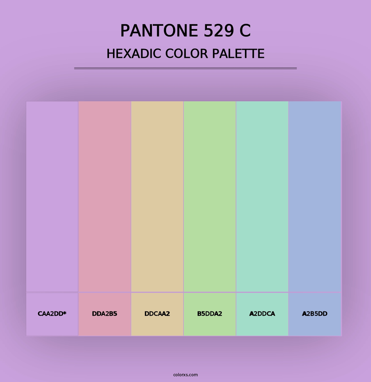 PANTONE 529 C - Hexadic Color Palette