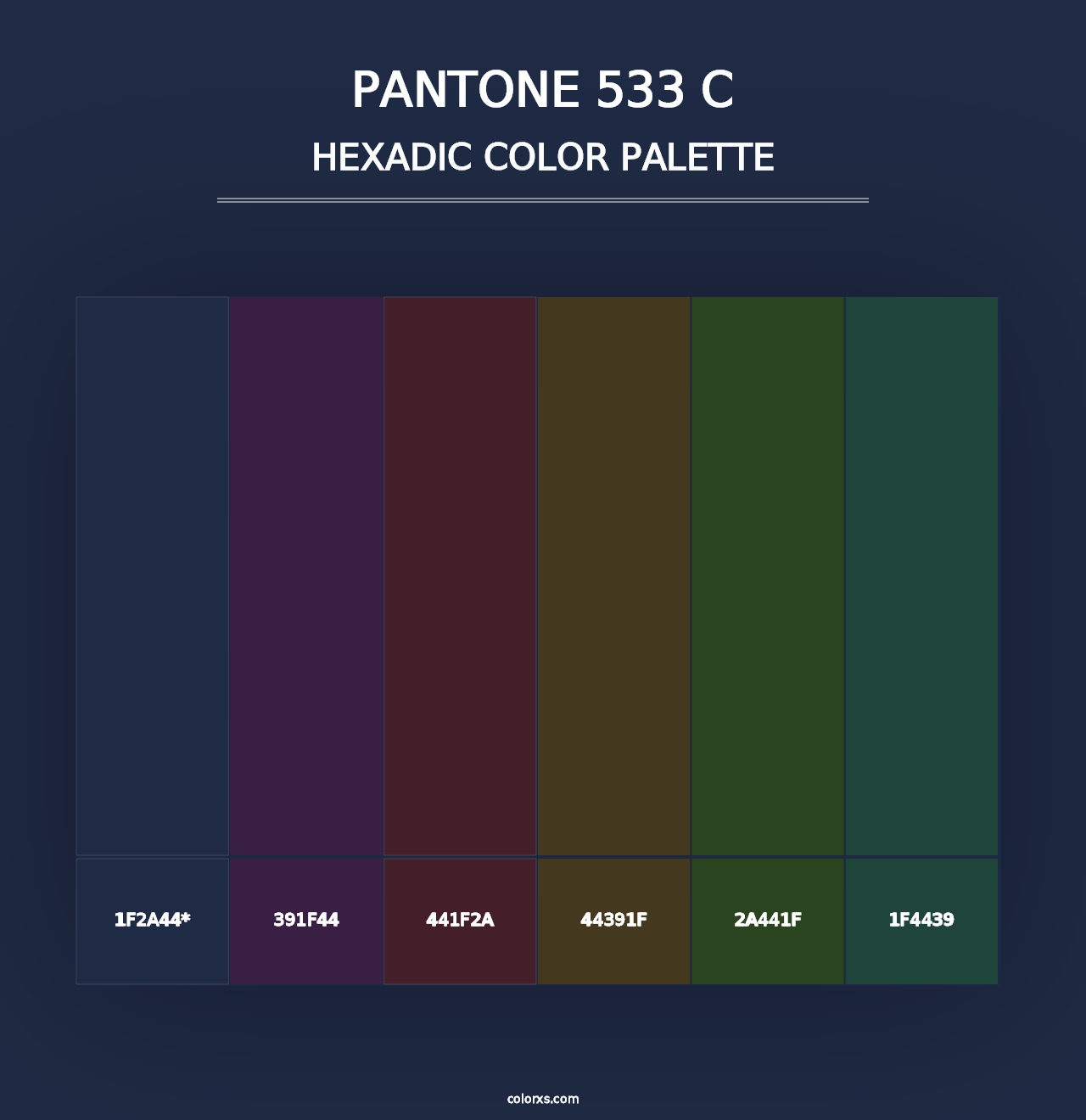 PANTONE 533 C - Hexadic Color Palette