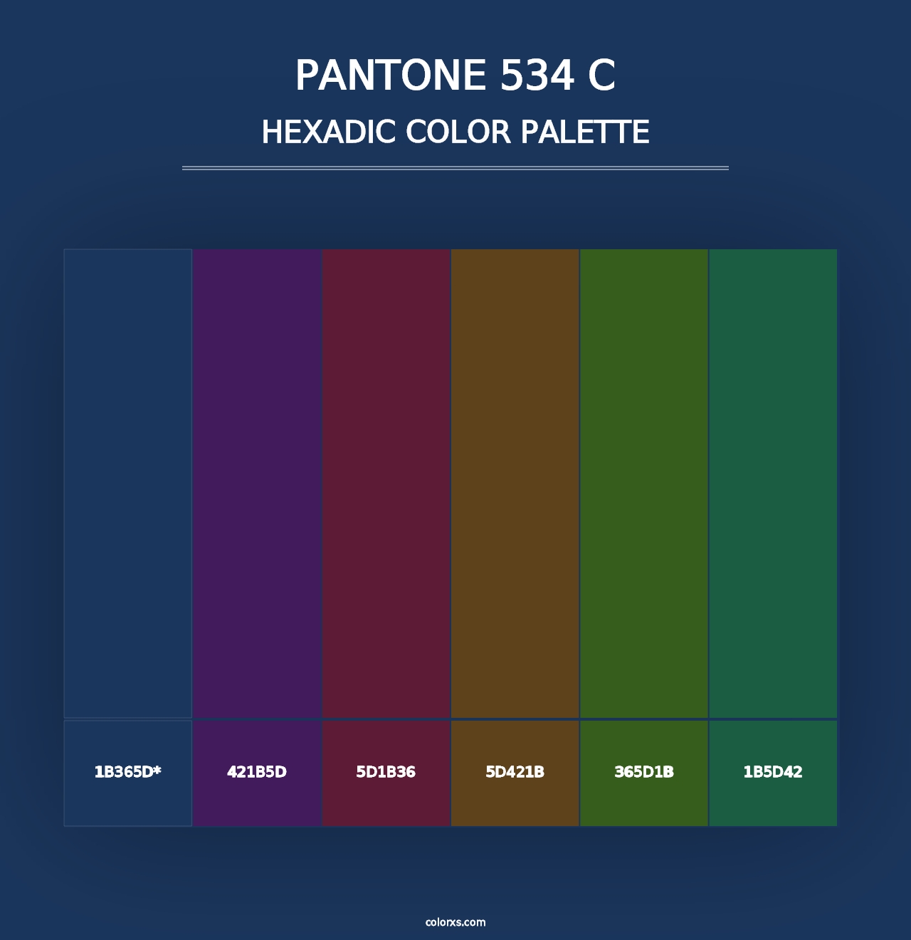 PANTONE 534 C - Hexadic Color Palette