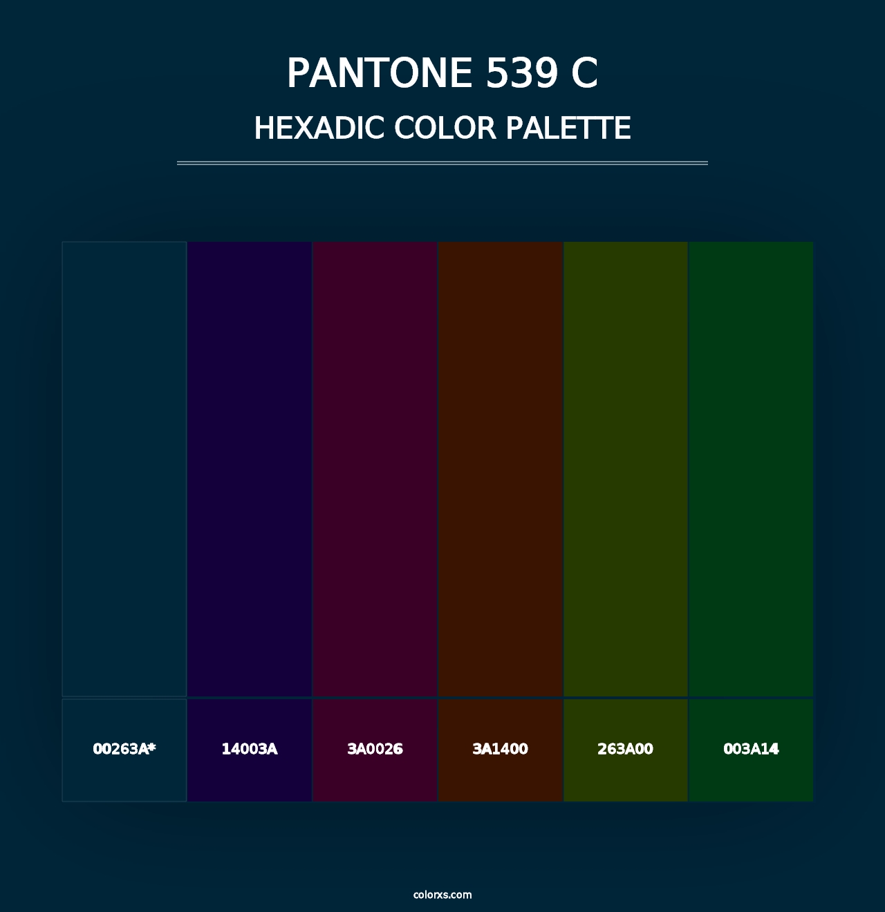 PANTONE 539 C - Hexadic Color Palette