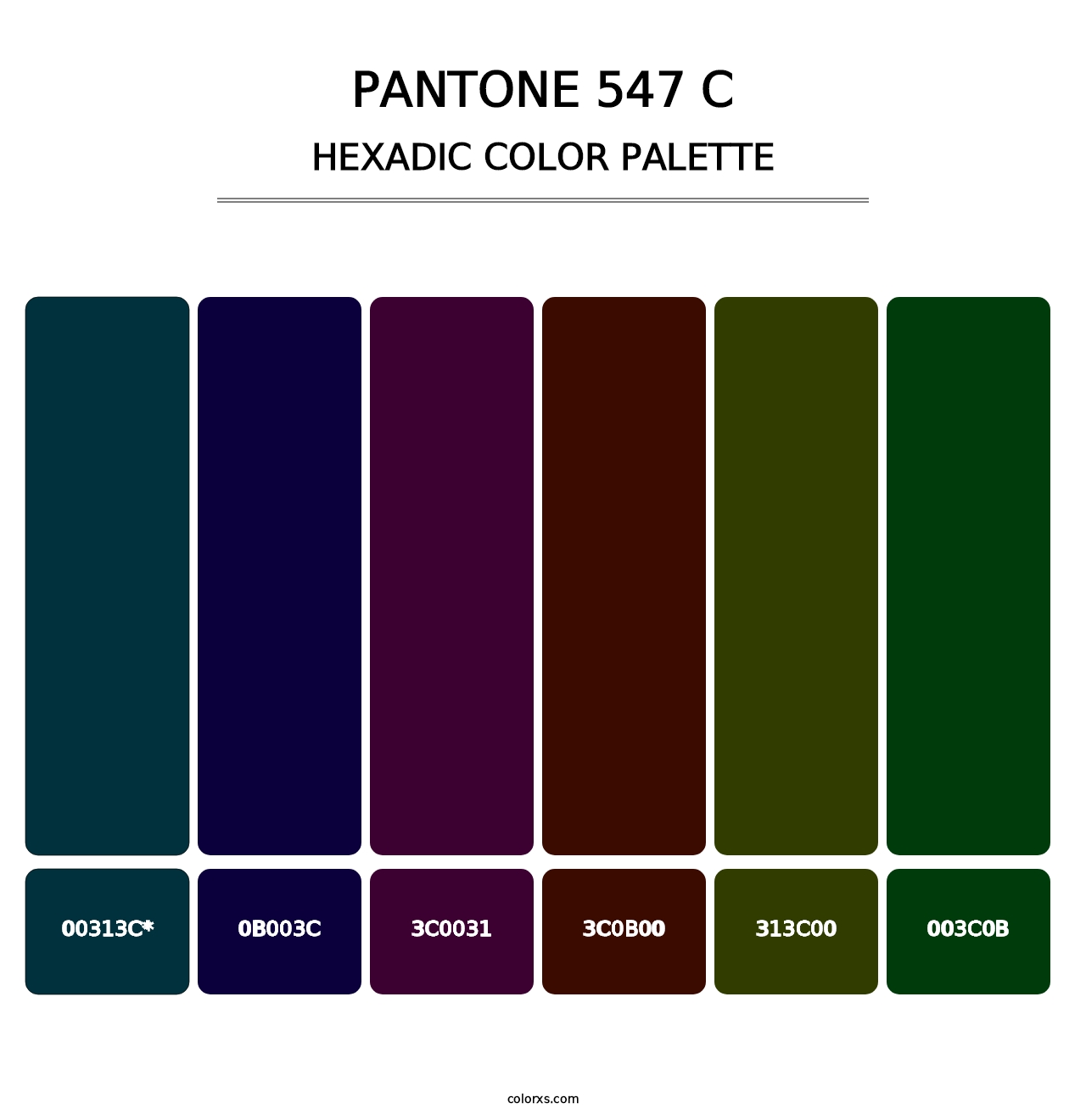 PANTONE 547 C - Hexadic Color Palette