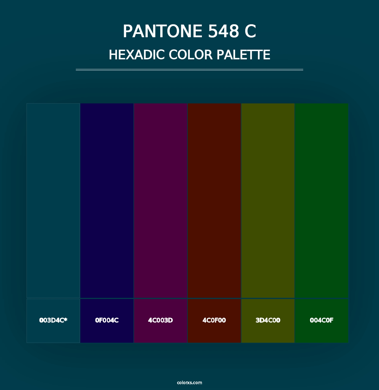 PANTONE 548 C - Hexadic Color Palette