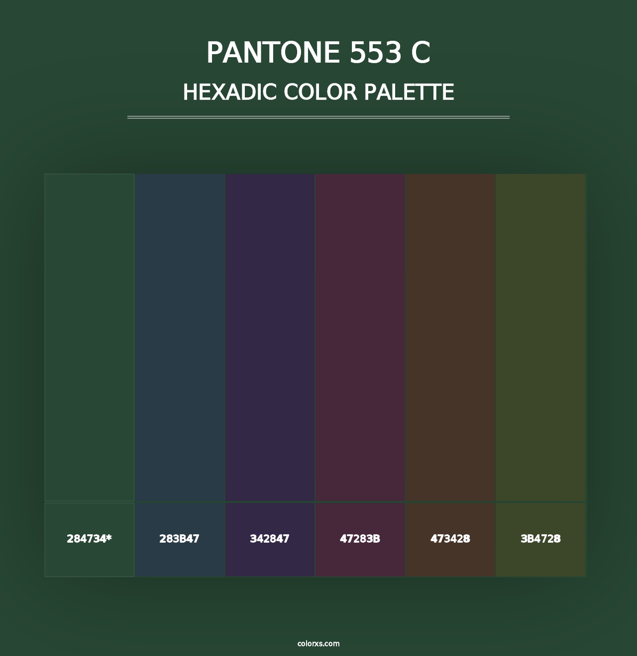 PANTONE 553 C - Hexadic Color Palette