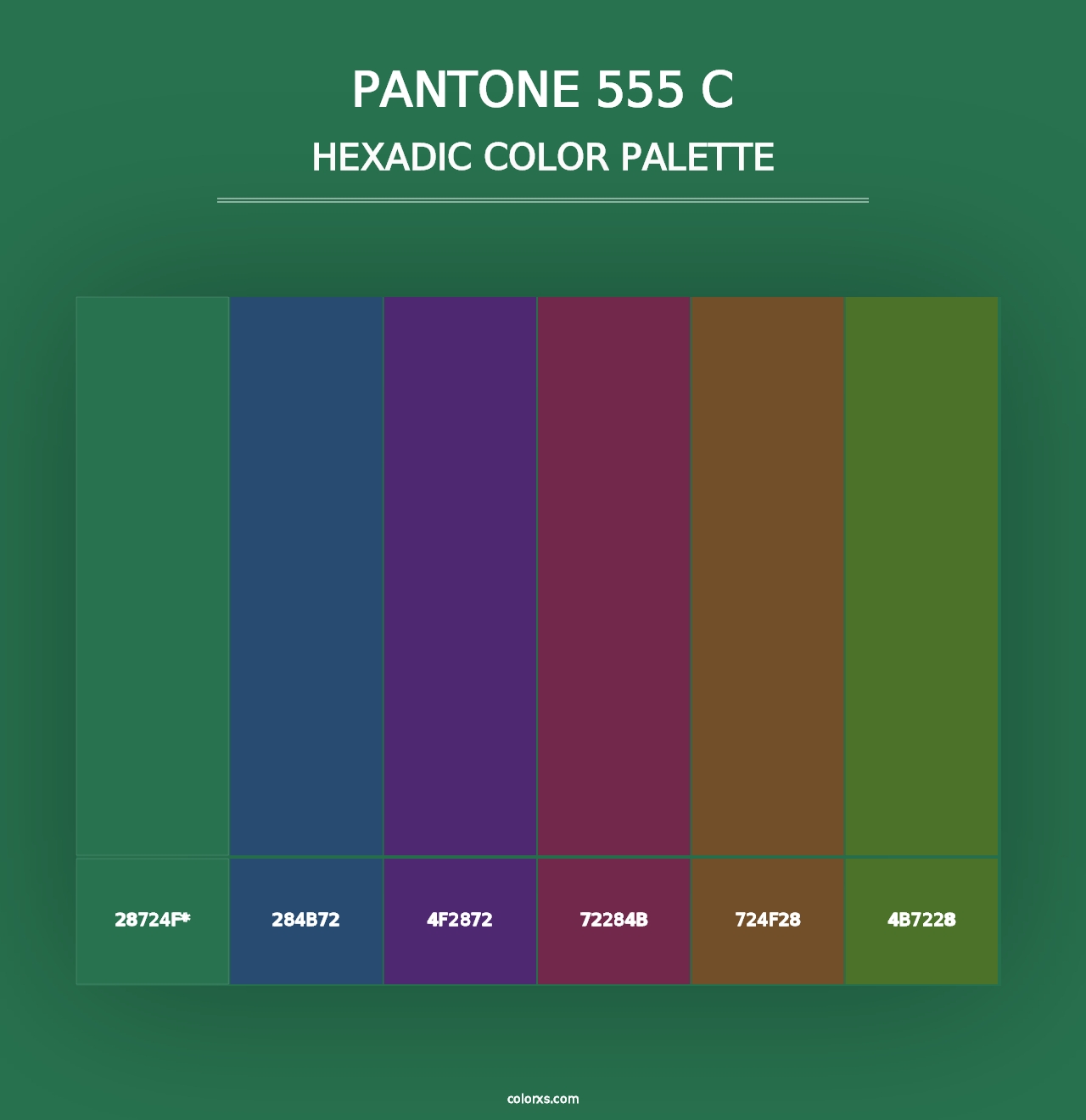 PANTONE 555 C - Hexadic Color Palette