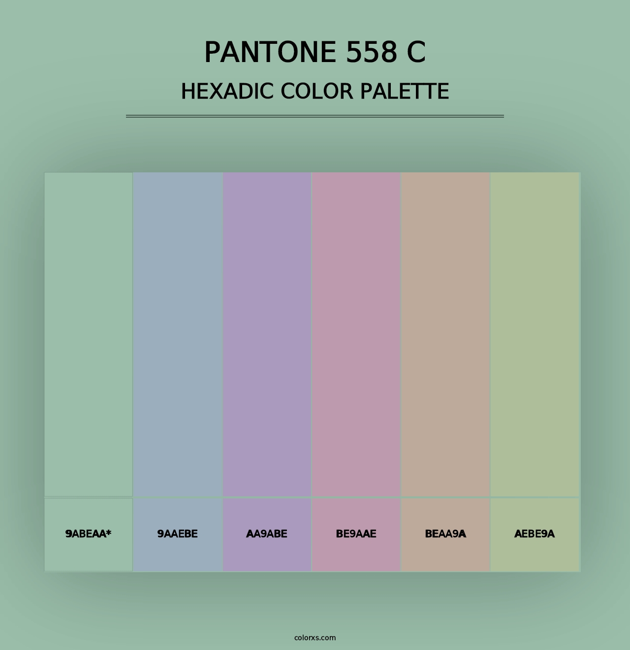 PANTONE 558 C - Hexadic Color Palette