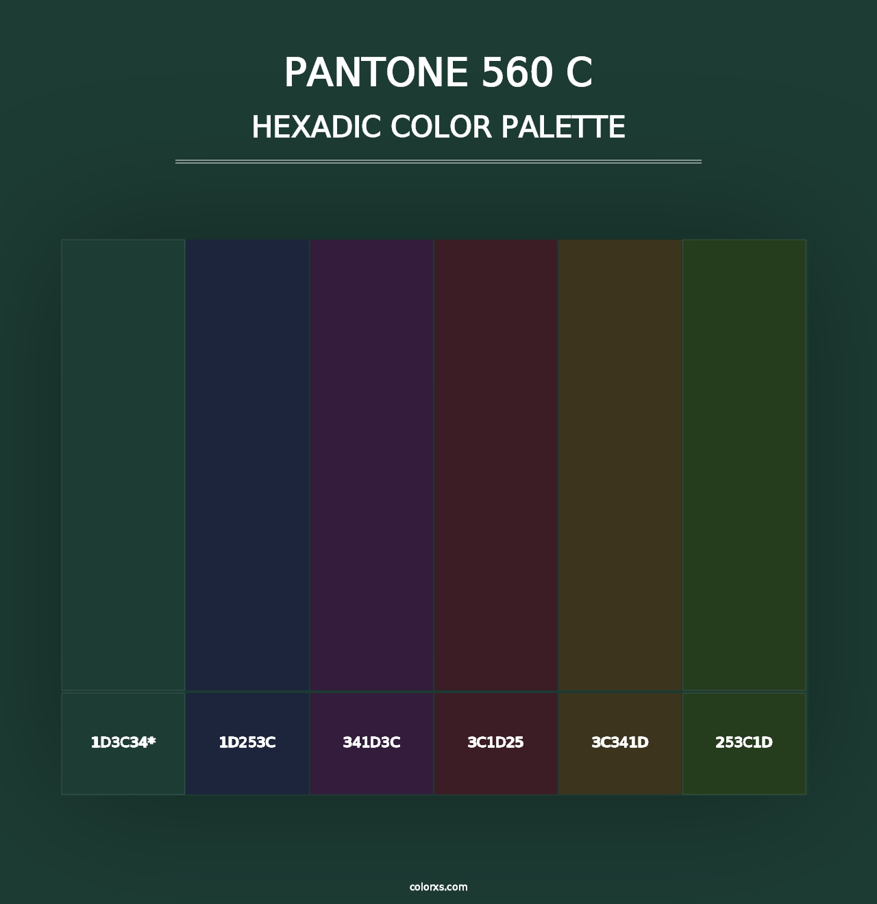 PANTONE 560 C - Hexadic Color Palette