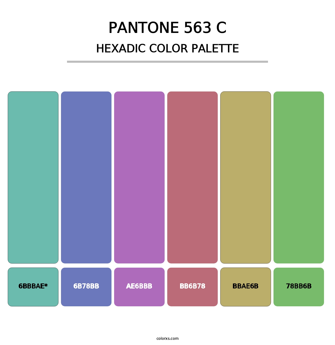 PANTONE 563 C - Hexadic Color Palette