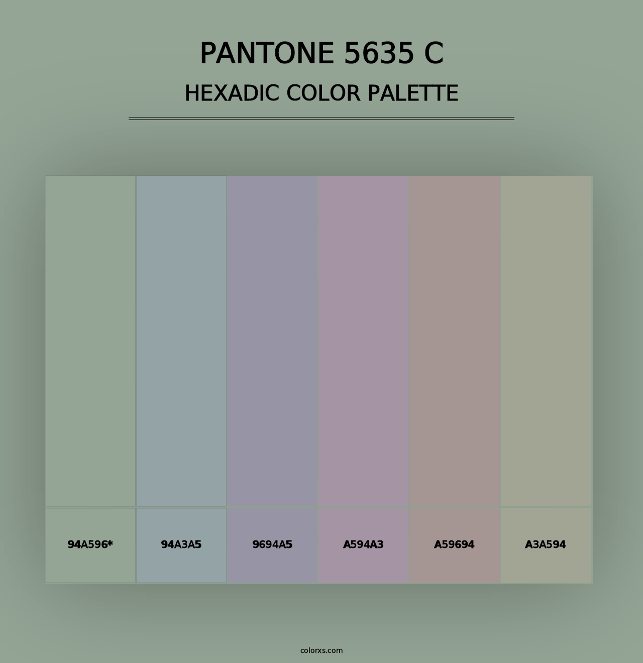 PANTONE 5635 C - Hexadic Color Palette