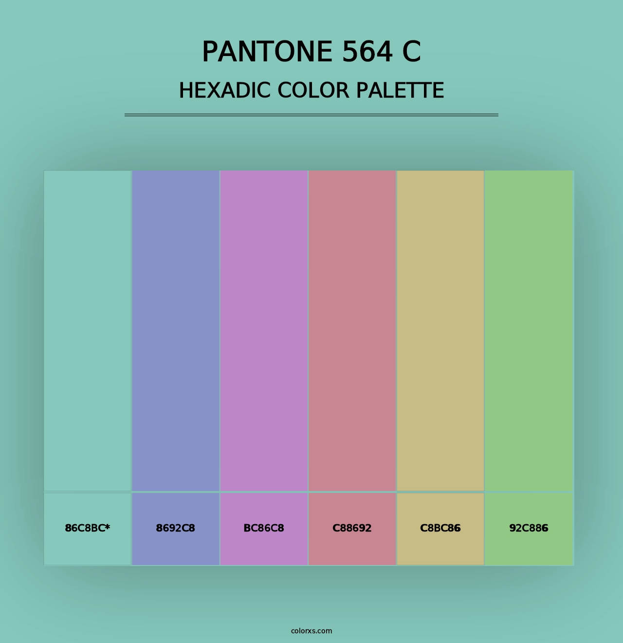 PANTONE 564 C - Hexadic Color Palette