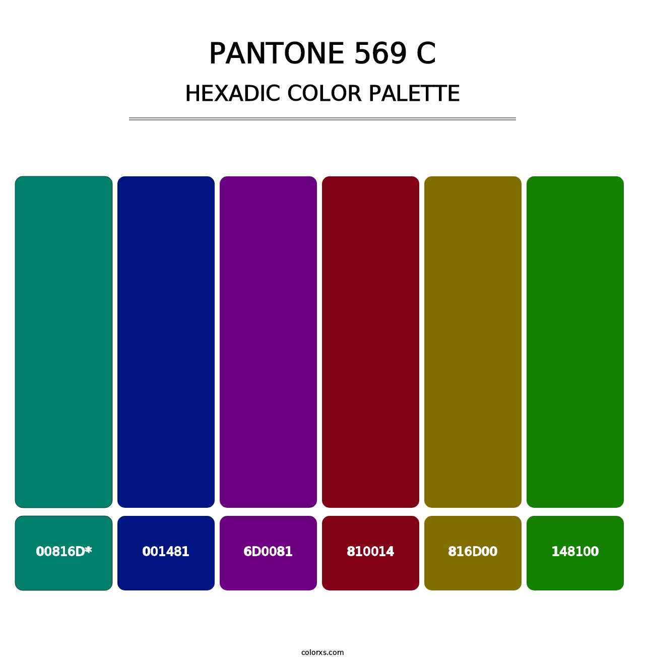 PANTONE 569 C - Hexadic Color Palette