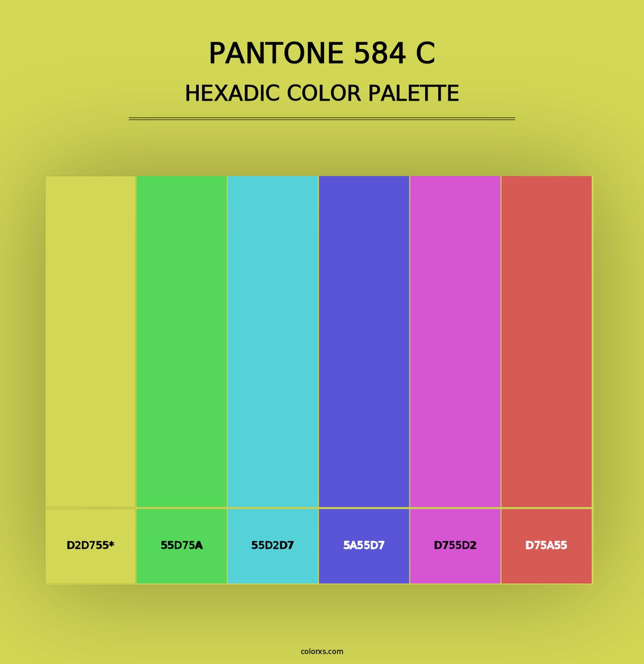 PANTONE 584 C - Hexadic Color Palette