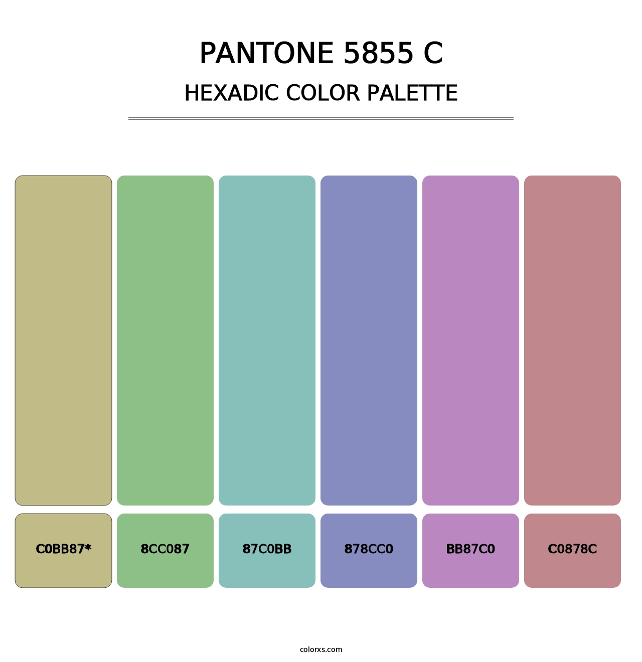 PANTONE 5855 C - Hexadic Color Palette