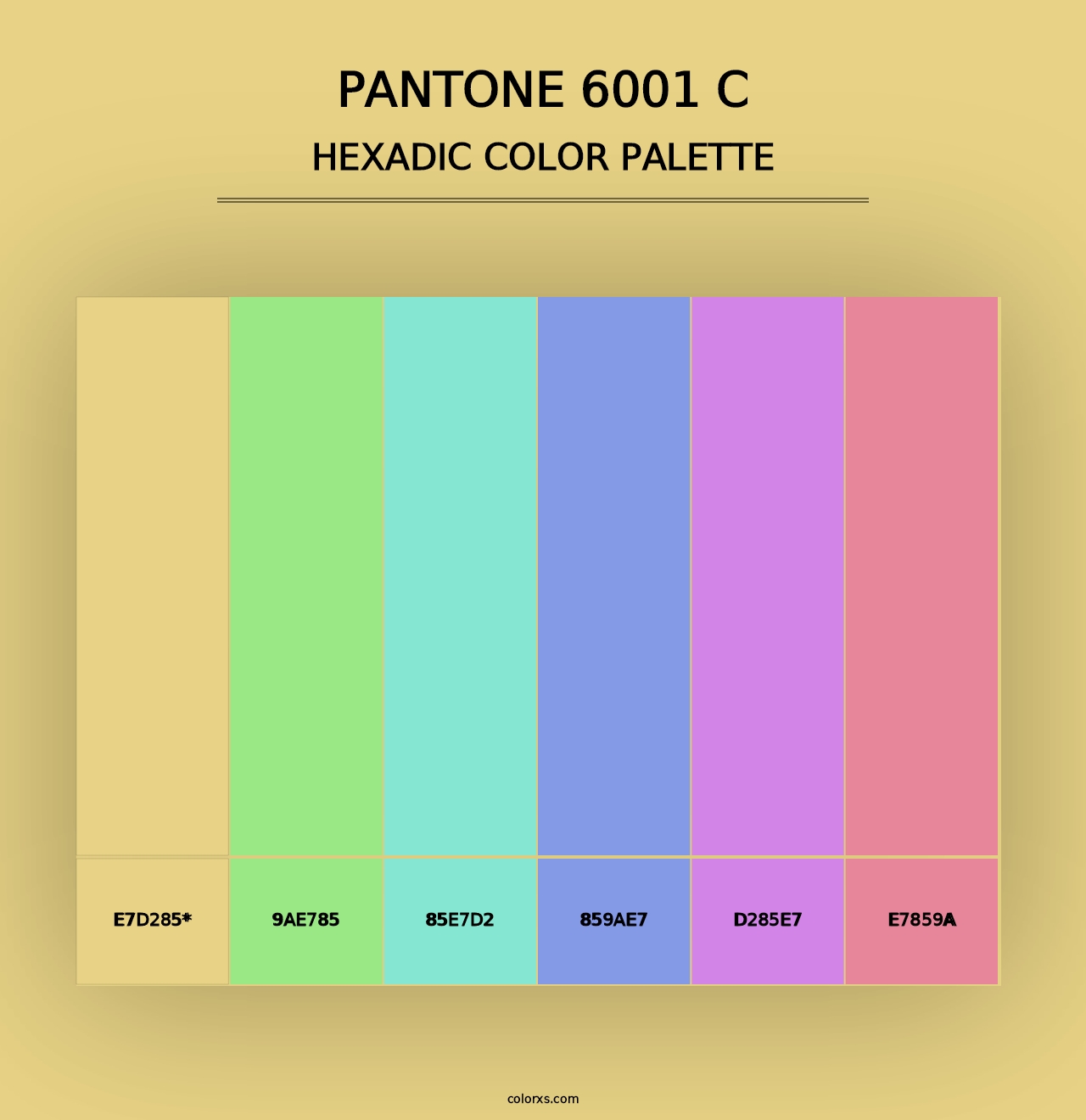 PANTONE 6001 C - Hexadic Color Palette