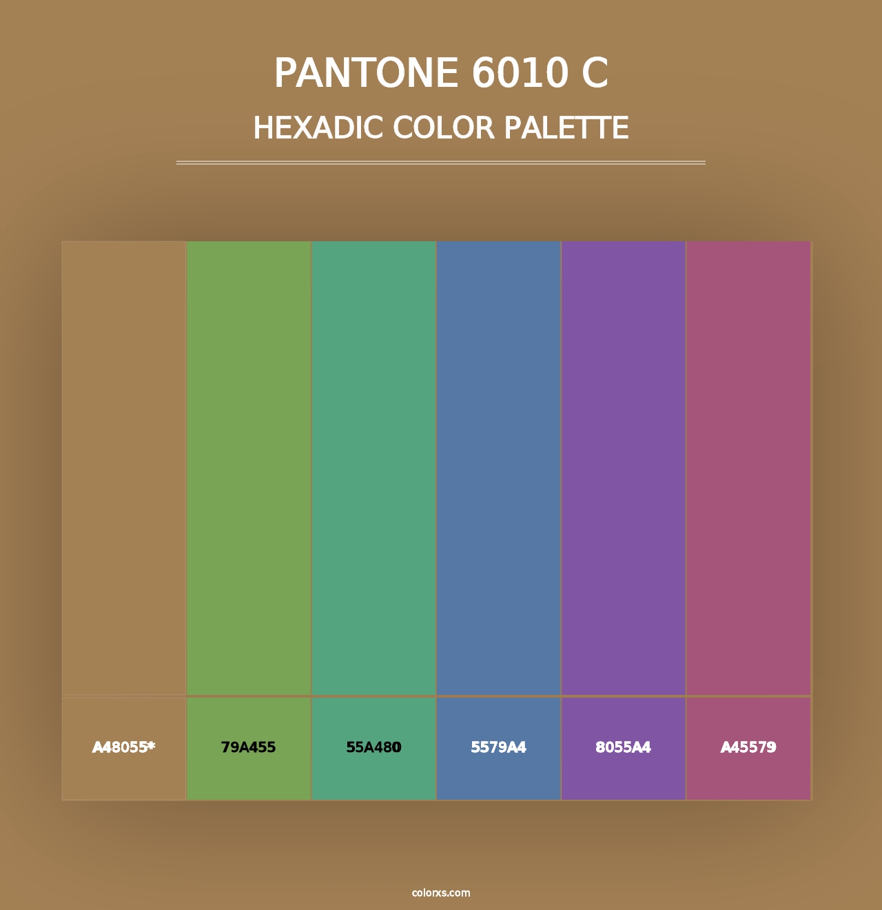 PANTONE 6010 C - Hexadic Color Palette