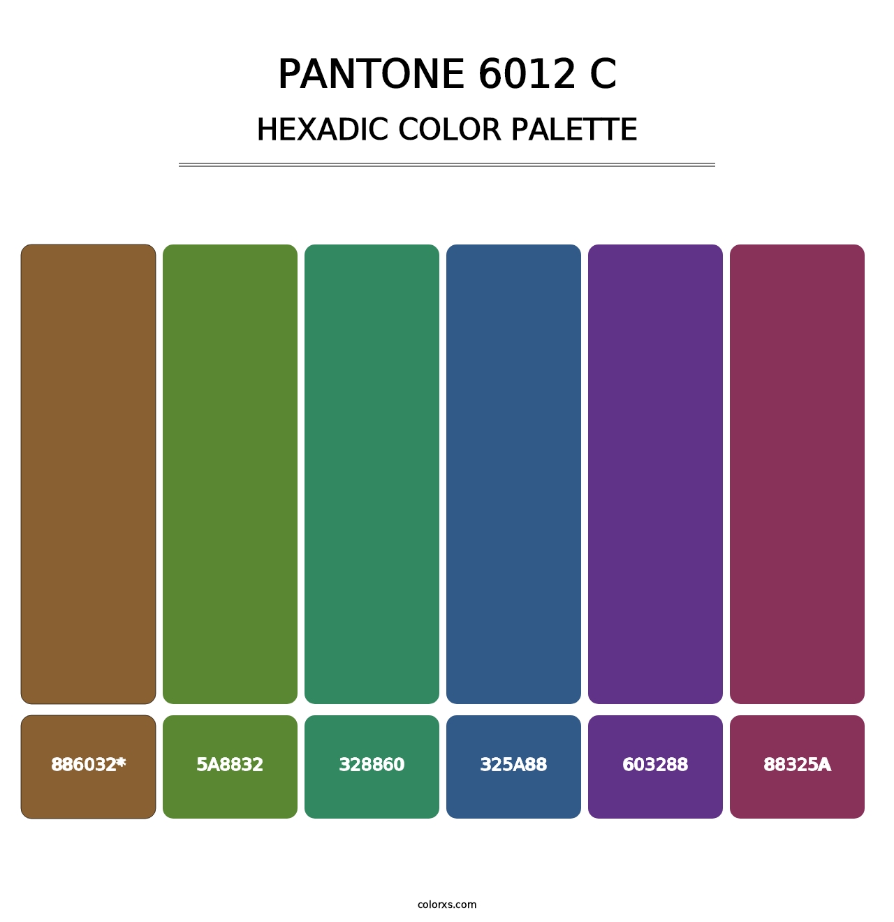 PANTONE 6012 C - Hexadic Color Palette