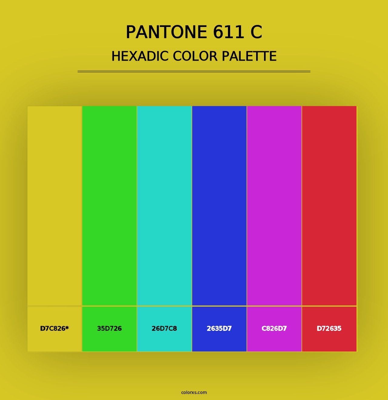 PANTONE 611 C - Hexadic Color Palette