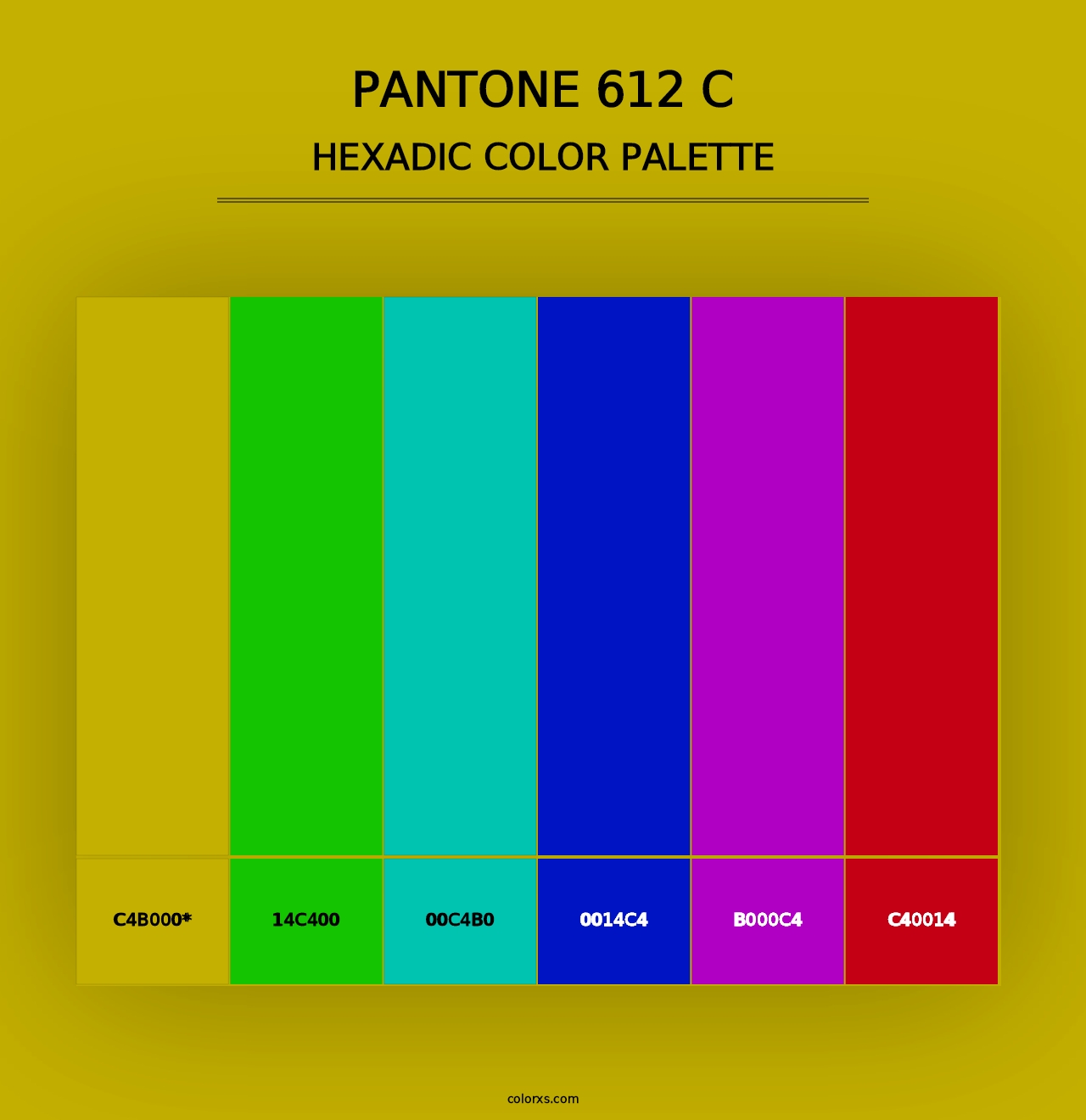 PANTONE 612 C - Hexadic Color Palette